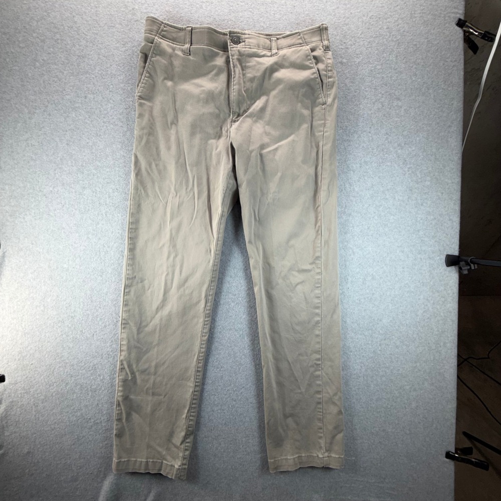 Lee Mens X-Treme Comfort Khaki Chino Pants Slim Straight 34x34 Tan Stretch